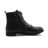 E TOY WORD 2017 New Leather Rivets Booties Buckle Straps Thick Heel Black Ankle Boots Studded Motorcycle Winter Woman Boots