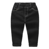 DZIECKO Spring Boys Jeans Washed Denim Children Clothing Girls Long Pants Top Quality Casual Sportswear Boys Trousers Black