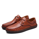 DXKZMCM Men Casual Shoes Genuine Leather Lace On Manual suture Driving Shoes Men Moccasins Loafers