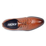 DXKZMCM Handmade Men Dress Shoes, High Quality Genuine Leather Men Oxford, Leather Men Flats Shoes