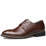 DXKZMCM Handmade Men Dress Shoes, High Quality Genuine Leather Men Oxford, Leather Men Flats Shoes