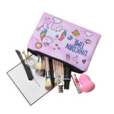 Jom Tokoy 2017 new Cartoon unicorn Simple Square Cosmetic Bags 3D Printed Polyester Travell Makeup bag