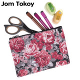 Jom Tokoy 2017 Hot Sale 3D Printing roses Zipper square Cosmetic Bags Women Travelling Makeup bag