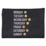 Jom Tokoy 2017 Hot Sale 3D Printing emoji week black Cosmetic Bags Women Travelling Makeup bag