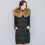 JOLINTSAI Winter Women Coat Jacket Warm Woman Parkas Winter Overcoat With Faux Fur Collar 2017 New Female Clothing