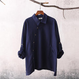 Johnature Women Shirts Cotton Linen Irregular Blouses Casual 2017 Autumn New Long Sleeve Turn-Down Collar Fashion Tops Plus Size