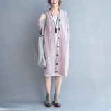 Johnature Women Coats Fashion Trench 2017 Winter New Long Sleeve Women Clothes Button Loose 2 Colour Long Trench