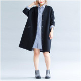 Johnature Women Coats Fashion Trench 2017 Winter New Long Sleeve Women Clothes Button Loose 2 Colour Long Trench