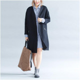 Johnature Women Coats Fashion Trench 2017 Winter New Long Sleeve Women Clothes Button Loose 2 Colour Long Trench