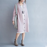 Johnature Women Coats Fashion Trench 2017 Winter New Long Sleeve Women Clothes Button Loose 2 Colour Long Trench