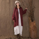 Johnature Autumn 2017 New Women Casual Trench Coat Solid Color Loose Single Breasted Cardigan Long Sleeve Lapel Long Trench