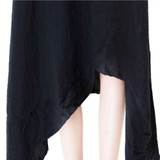 Johnature 2017 Autumn New Women Black Color Casual Dress Robe Long Sleeve V Neck Loose Brief Loose Irregular Long Dress