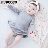 Infant Baby Girls Clothes Tutu Skirt Bodysuit Long Sleeve Soft Comfy Newborn Unisex Baby Gray Dress Jumpsuit Playsuit Outfits