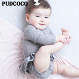 Infant Baby Girls Clothes Tutu Skirt Bodysuit Long Sleeve Soft Comfy Newborn Unisex Baby Gray Dress Jumpsuit Playsuit Outfits