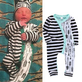 Infant Baby Girl Boy Clothes Rompers Long Sleeve Stripe Cute Romper Jumpsuit Outfits Baby Boys Girls Clothes