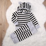 Infant Baby Boys Girls Striped Clothes Hoodie Tops T-shirt+Cotton Pants 2pcs suit newborn baby boys girls clothing sets Infant Baby Boys Girls Striped Clothes Hoodie Tops T-shirt+Cotton Pants 2pcs suit newborn baby boys girls clothing sets