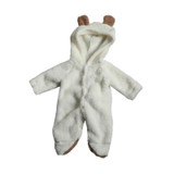 Infant Baby Boys Girls Winter Warm Coral Fleece Hooded Footies Jumpsuit Clothes