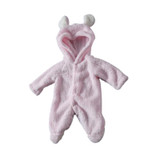 Infant Baby Boys Girls Winter Warm Coral Fleece Hooded Footies Jumpsuit Clothes
