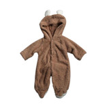 Infant Baby Boys Girls Winter Warm Coral Fleece Hooded Footies Jumpsuit Clothes