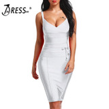 INDRESSME 2017 Women's Bandage Dress New Sexy Spaghetti Strap Deep V Backless Fashion Dress Bodycon Femme Vestidos Club Party