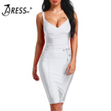 INDRESSME 2017 Women's Bandage Dress New Sexy Spaghetti Strap Deep V Backless Fashion Dress Bodycon Femme Vestidos Club Party