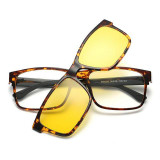 Include Frame Polarized Clip On Sunglasses Men Magnetic Clips Night glasses drive TR90 optical Glasses Frames