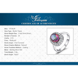 3ct Natural Mystic Fire Rainbow Topaz Engagement Wedding Ring Women Solid Genuine 925 Sterling Silver 2015 New Fine Jewelry Hot