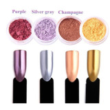 3Box  Chrome Pigment Nail Glitter Effect on Pink Color Mirror Powder  Nail Art Decoration