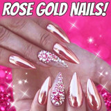 3Box  Chrome Pigment Nail Glitter Effect on Pink Color Mirror Powder  Nail Art Decoration
