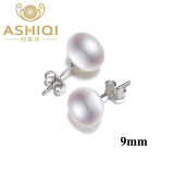 ASHIQI Natural Freshwater Pearl Stud Earrings 2020 Trendy for Women Real 925 Sterling Silver Jewelry Gift Wholesale