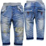 3706 kids baby jeans boy jeans trousers navy blue BABY BOYS pants soft denim very nice kids clothing spring autumn