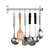 Wall Mount Hanging Kitchen Rack, Stainless Steel Pot Storage Holder Hanger, 16 Inch Utensil Shelf Pan Cabinet Rail Organizer with Removable S 6 Hooks, for Coat, Spoon, Towels, Bar, Kitchen Tool Wall Mount Hanging Kitchen Rack, Stainless Steel Pot Storage Holder Hanger, 16 Inch Utensil Shelf Pan Cabinet Rail Organizer with Removable S 6 Hooks, for Coat, Spoon, Towels, Bar, Kitchen Tool