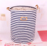 35x45cm Stripe Large Laundry Bag With Cover Cotton Washing Laundry Basket Dirty Clothing Bags Toy Storage Bag UIE640