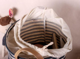35x45cm Stripe Large Laundry Bag With Cover Cotton Washing Laundry Basket Dirty Clothing Bags Toy Storage Bag UIE640