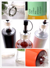 350ml 5 color Kitchen supplies stainless steel glass oiler sauce pot oil bottle seasoning box pot of vinegar oil vinegar bottle