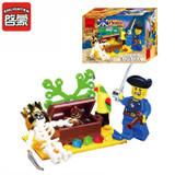 312 ENLIGHTEN Pirate Series Skull Island Adventure Model Building Blocks Action DIY Figure Toys For Children Compatible Legoe