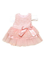 Baby Kids Girls Stylish Princess Formal Party Lace Bowknot Flower Tutu Dress Clothes