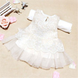 Baby Kids Girls Lace Bowknot Flower Dress Princess Dress Formal Party Tutu Dress Children Clothes 5 Colors