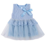 Baby Kids Girls Lace Bowknot Flower Dress Princess Dress Formal Party Tutu Dress Children Clothes 5 Colors