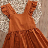 Baby Kids Girls Infant Princess Clothes Dresses Bowknot Sleeveless Cotton Ruffled Clothing Dress Sundress Girl