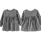 Baby Kid Girls Casual Plaid Dress Long Sleeve Princess Children Clothes