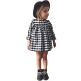 Baby Kid Girls Casual Plaid Dress Long Sleeve Princess Children Clothes
