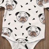 Baby Infant Toddler Newborn Boys Girls Short Sleeve Romper Clothes Outfit Cute Dog Jumpsuit