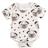 Baby Infant Toddler Newborn Boys Girls Short Sleeve Romper Clothes Outfit Cute Dog Jumpsuit