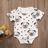 Baby Infant Toddler Newborn Boys Girls Short Sleeve Romper Clothes Outfit Cute Dog Jumpsuit