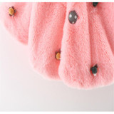 Baby infant girls fur winter warm coat cloak jacket thick warm clothes baby princess cute hooded long sleeve coats free shipping