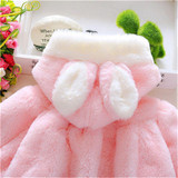 Baby Infant Girls Fur Winter Warm Coat Cloak Jacket Thick Warm Clothes Baby Girl Cute Hooded Long Sleeve Coats Free Shipping