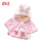 Baby Infant Girls Fur Winter Warm Coat Cloak Jacket Thick Warm Clothes Baby Girl Cute Hooded Long Sleeve Coats Free Shipping