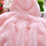 Baby Infant Girls Fur Winter Warm Coat Cloak Jacket Thick Warm Clothes Baby Girl Cute Hooded Long Sleeve Coats Free Shipping