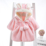 Baby Infant Girls Fur Winter Warm Coat Cloak Jacket Thick Warm Clothes Baby Girl Cute Hooded Long Sleeve Coats